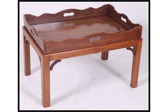 19thC Mahogany Butlers Tray on Stand